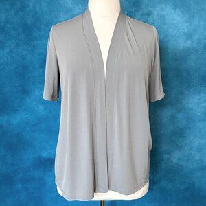 Susan Graver Artisan Top, Open Front Stretch, Short Sleeve, L